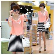 頭條女夏拼接短袖